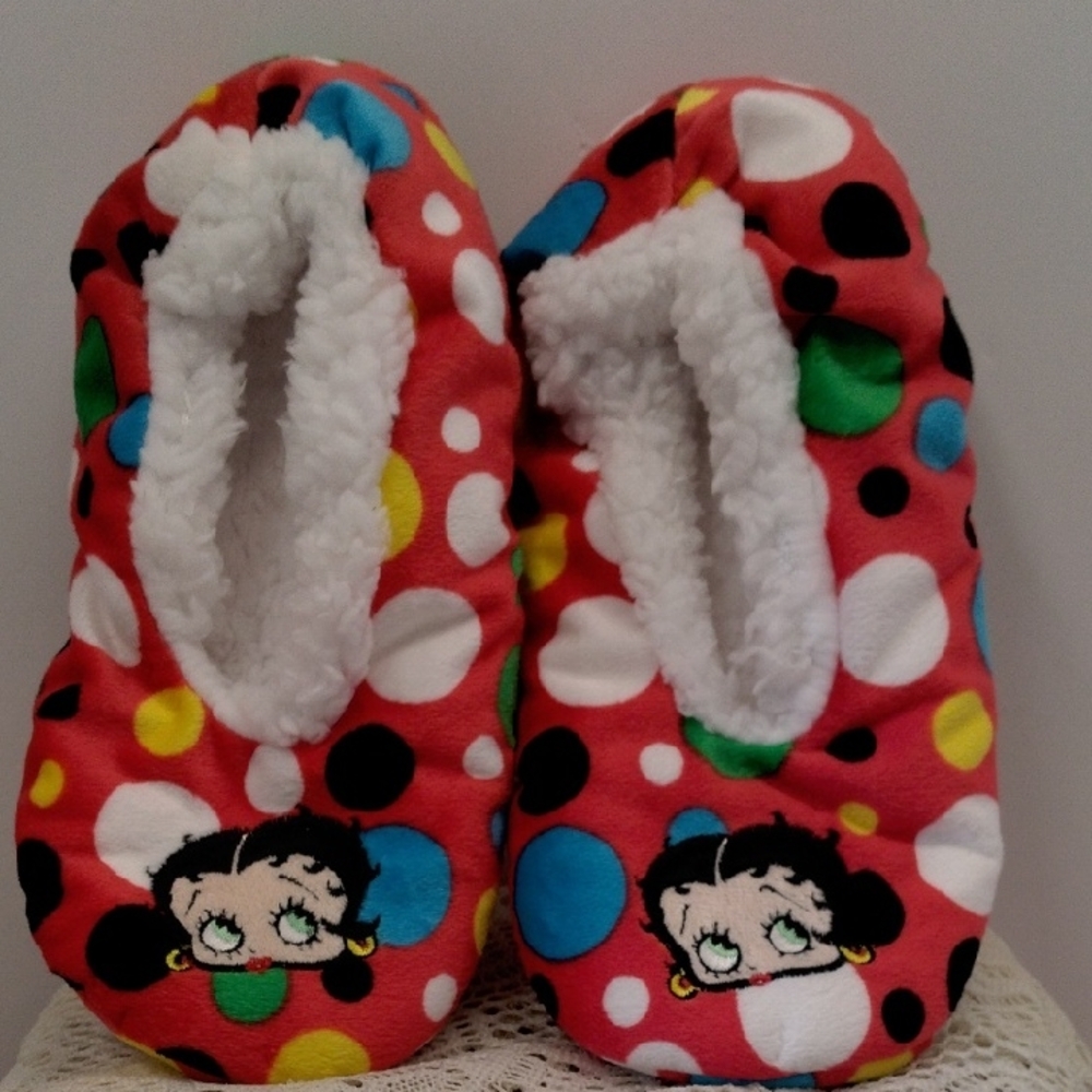 Women's Cartoon Character Polka Dot Slippers - Red Multi